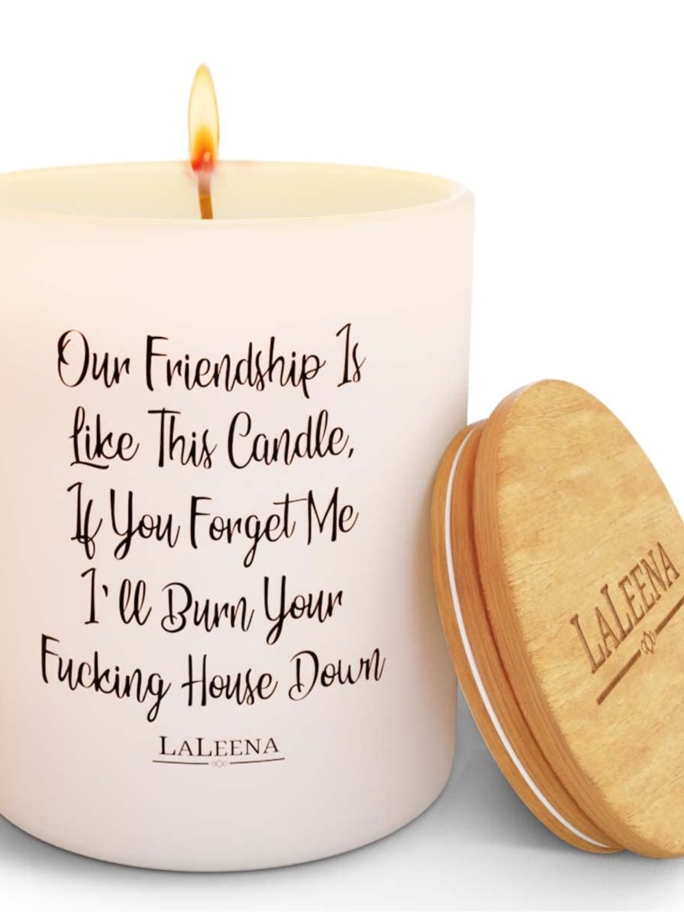 LaLeena Lavender "Our Friendship Is Like This Candle" Funny Scented Gift NWT